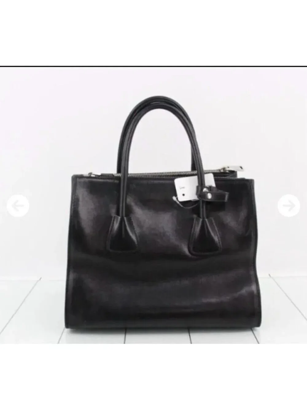Prada Black Saffron Leather Galleria Satchel